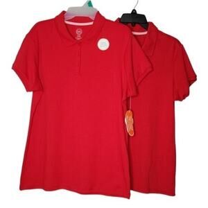 Wonder Nation Girls XL Red School Uniform Short Sleeve Polo Shirt Bundle